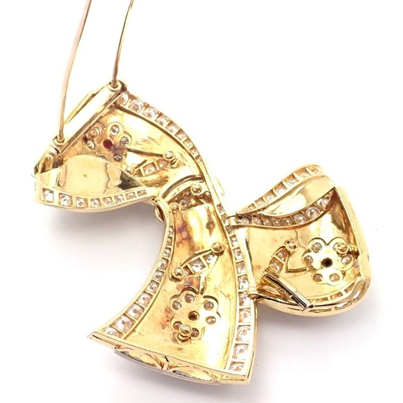 Rare Van Cleef & Arpels 18k Gold Diamond Ruby Emerald Sapphire Flower Pin Brooch - Picture 3 of 11